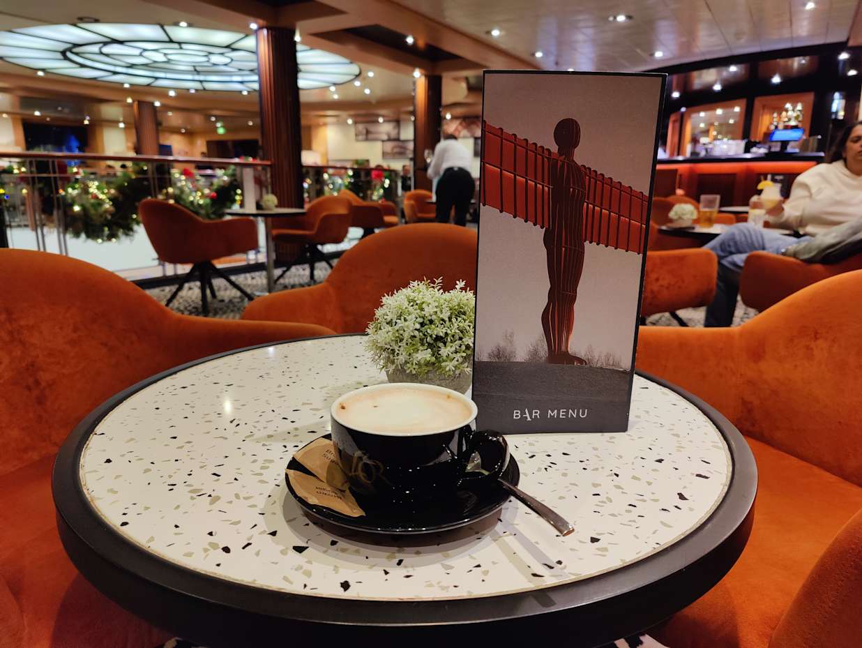Coffee in the Angel Bar onboard Ambition